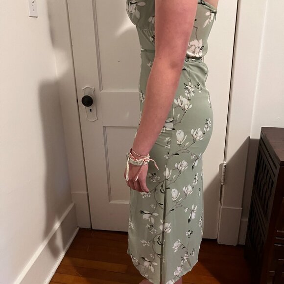 Pale green chiffon summer dress - Picture 9 of 11